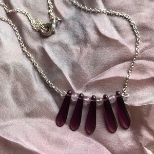 Quarts and glass necklace